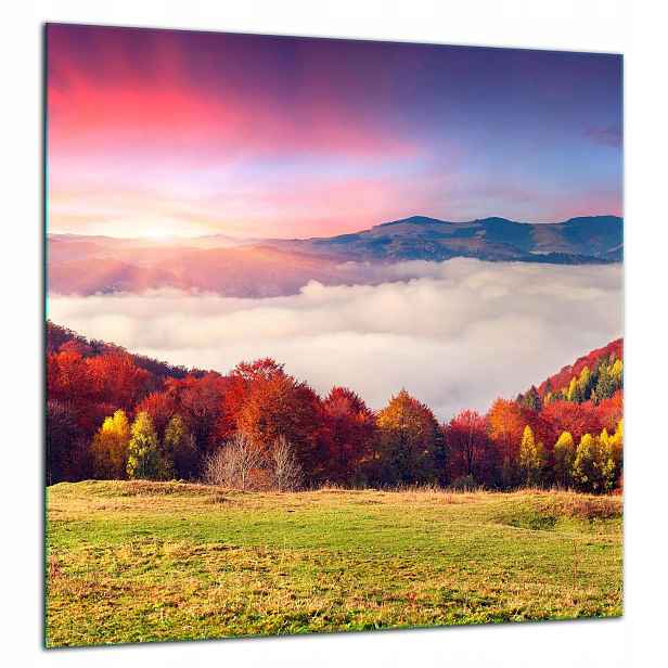 Skleněná Ochranná Deska Panel Lepidlo 60x65 Krajina