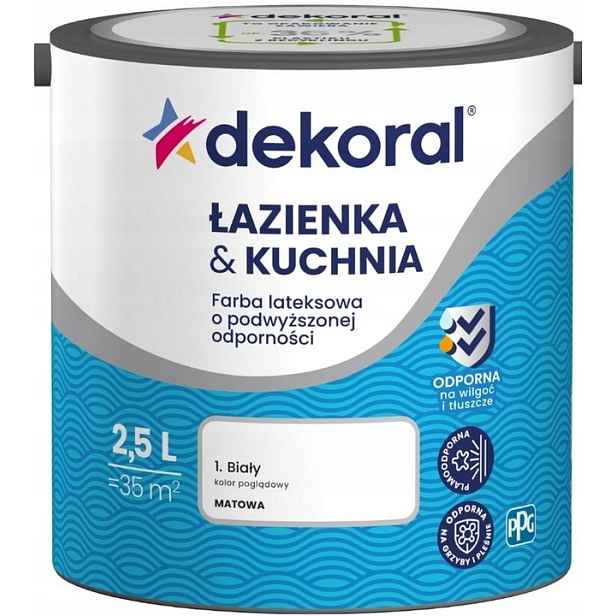 Dekoral Barva Koupelna & Kuchyň 2,5L Bílá