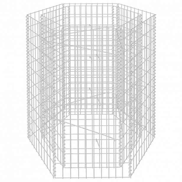 vidaXL Šestihranný gabionový vyvýšený záhon 100 x 90 x 100 cm