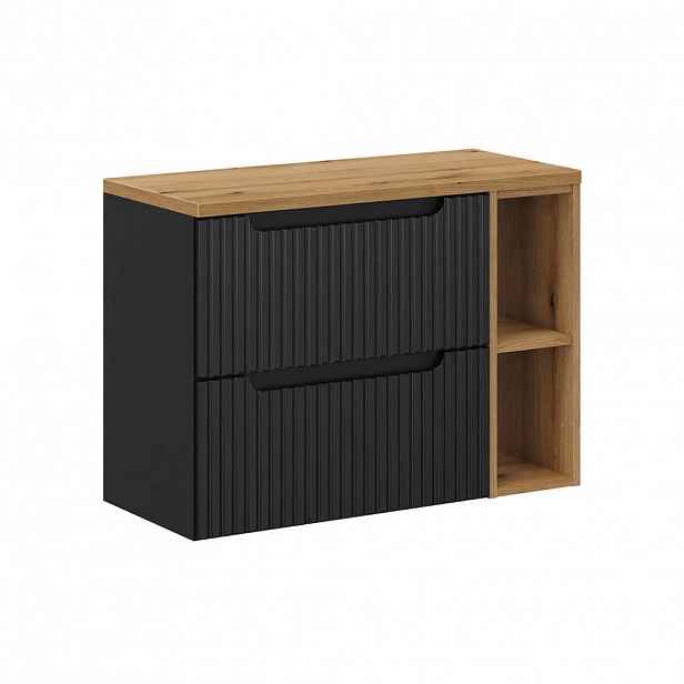 Petits-meubles SKŘÍŇKA POD UMYVADLO 80.4cm Riva Černá a dřevěná