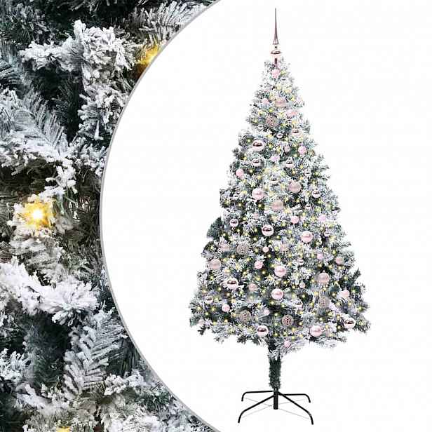 vidaXL Umělý vánoční stromeček Bílá 210 cm PVC, ocel a plast