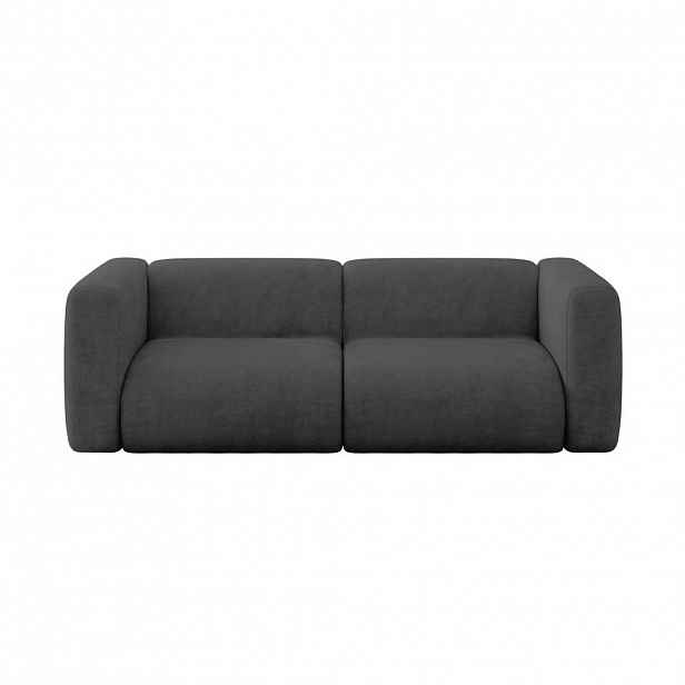 ALTDECOR MODULÁRNÍ pohovka MIRA-S1, 2místná, 228 × 89 × 70 cm, tmavě šedá, velur