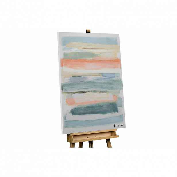 KUNSTLOFT RUČNĚ MALOVANÝ AKRYLOVÝ OBRAZ BÍLÝ/BÉŽOVÝ, 75/100 CM