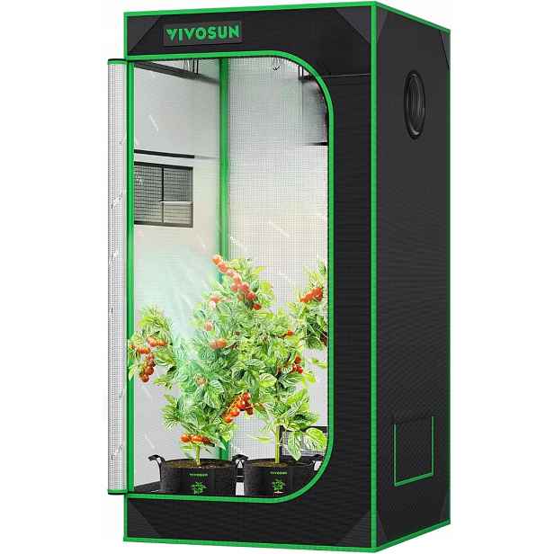 Growbox Skleník Stan Pro Pěstování Rostlin Vivosun S336 90X90X180 CM Zahrada