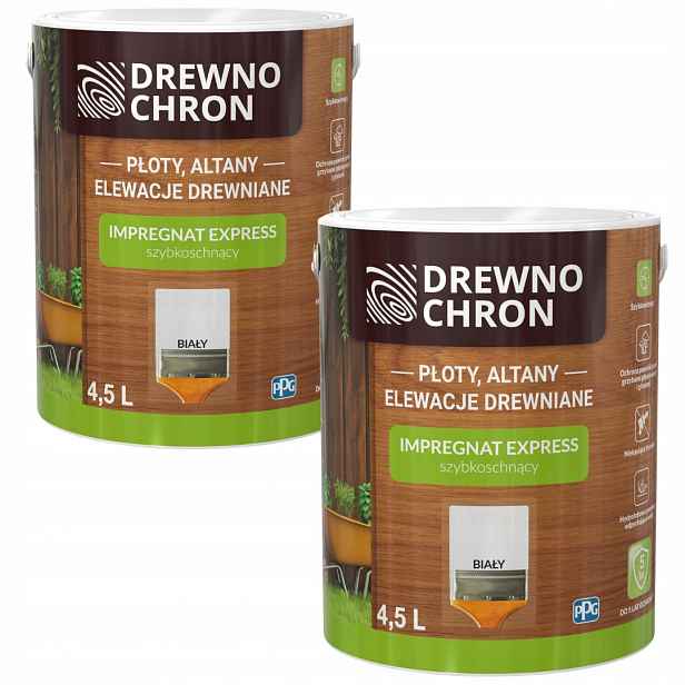 Set Drewnochron Express 2x4,5L Impregnat Na Dřevo Bílý 9L