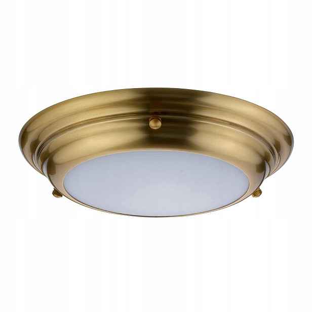 Stropní Svítidlo stropní Led koupelnový zestárlý mosazný kulatý 25 cm Elstead
