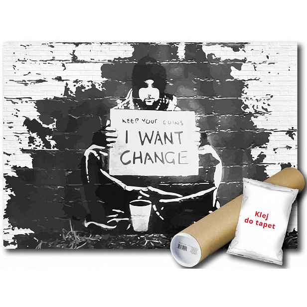 Vinylová fototapeta Banksy I Want Change Street Art Graffiti Mural 152x104