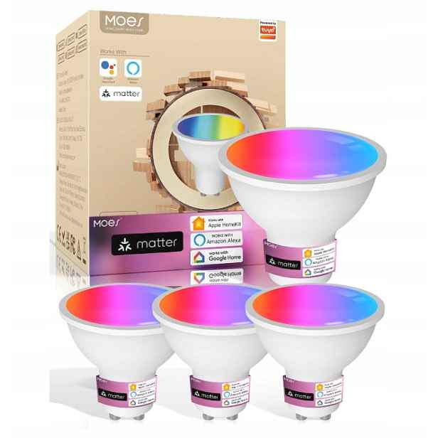 Žárovky Moes GU10 smart WiFi Rgb Matter 4 kusy