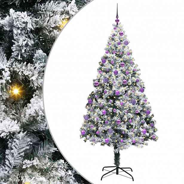 vidaXL Umělý vánoční stromeček Bílá 210 cm PVC, ocel a plast