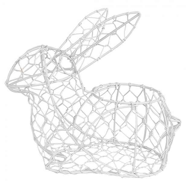 Bílý drátěný dekorační košík králík Bunny S - 22*11*22 cm Clayre & Eef