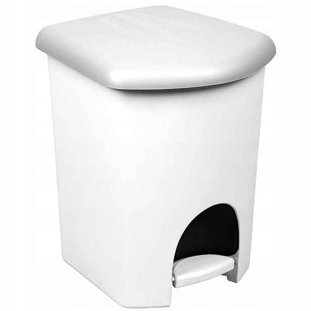 Odpadkový koš s pedálem 16 L Bílý Plast Team