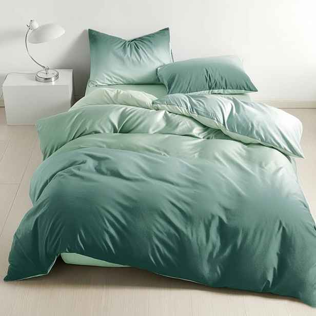 TEMU Mátově zelená 7dílná sada ložního prádla 80% 20% Polyester - Jednobarevné ložní prádlo, Ložní prádlo, Polyesterové ložní prádlo, Ložní prádlo ze