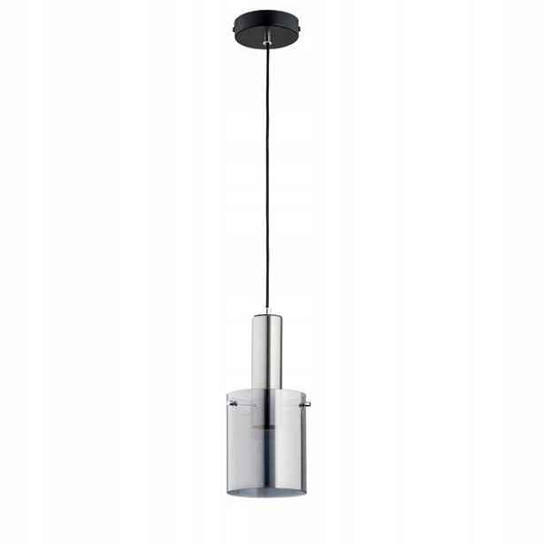 Závěsná lampa moderní černá chromovaná skleněná kouřová lampa nad stůl Alfa