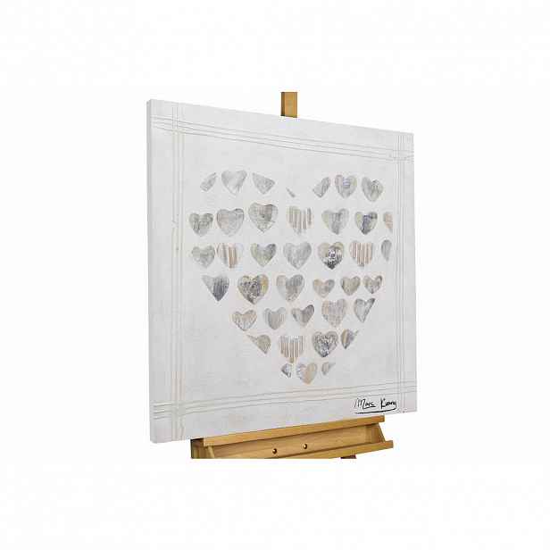 KUNSTLOFT RUČNĚ MALOVANÝ AKRYLOVÝ OBRAZ ŠEDÝ, 80/80 CM