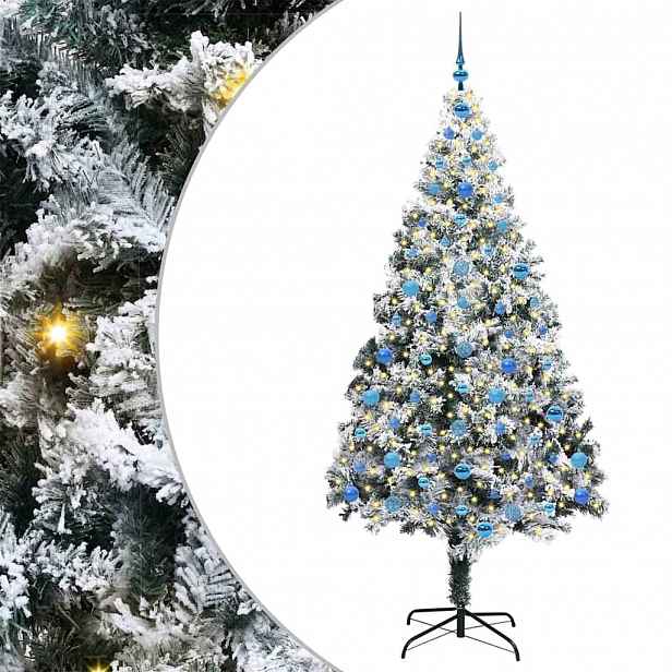 vidaXL Umělý vánoční stromeček Bílá 210 cm PVC, ocel a plast