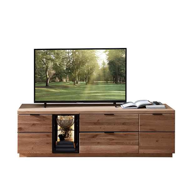 Szynaka TV stolek Napoli 31 s LED osvětlením 200 cm z masivu dub Bianco