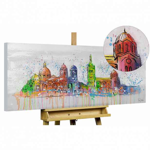 KUNSTLOFT RUČNĚ MALOVANÝ AKRYLOVÝ OBRAZ ŠEDÝ, 120/60 CM