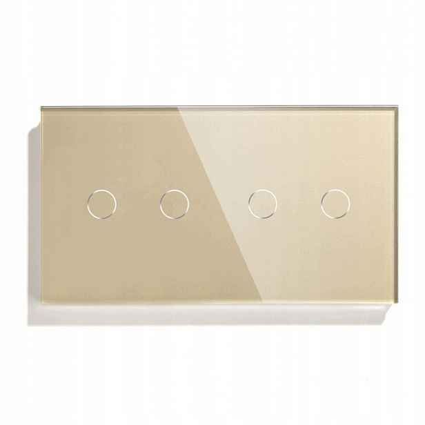 Dotykový Dvojitý Skleněný Stmívač Světla 2+2 Pro Tuya Zigbee 157mm Smart