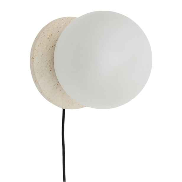 Bílé/krémové mramorové nástěnné svítidlo ø 20 cm Malachi – Kave Home