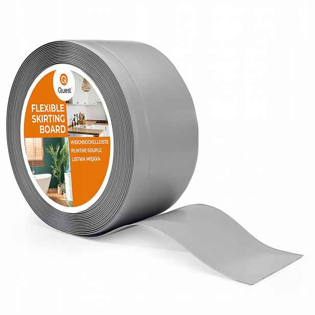 Pvc soklová lišta 100/25 šedá, 20 m, pružná, soklová