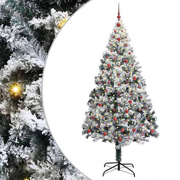 vidaXL Umělý vánoční stromeček Bílá 240 cm PVC, ocel a plast