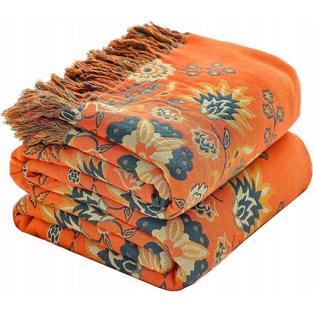 Deka Hoordry bavlna 230 cm x 250 cm oranžová