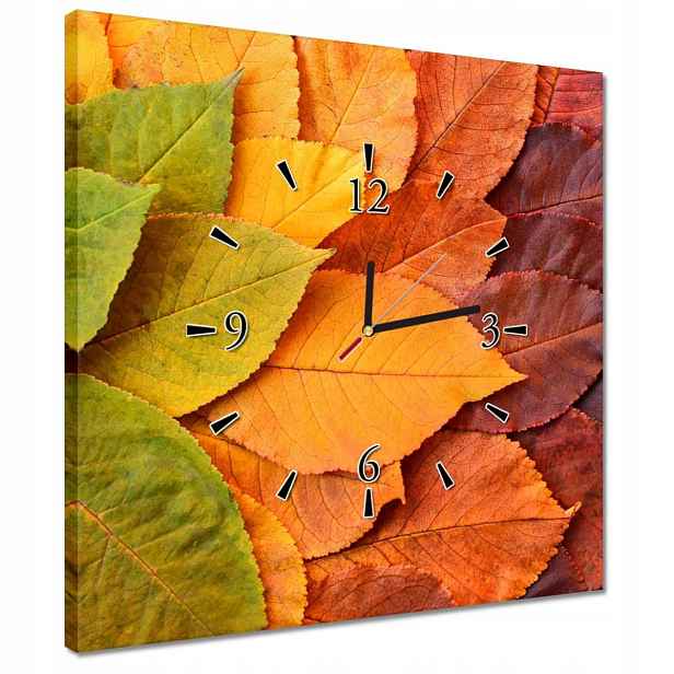 Hodiny 40x40 Podzimní barevné listy Listy v barvách podzimu