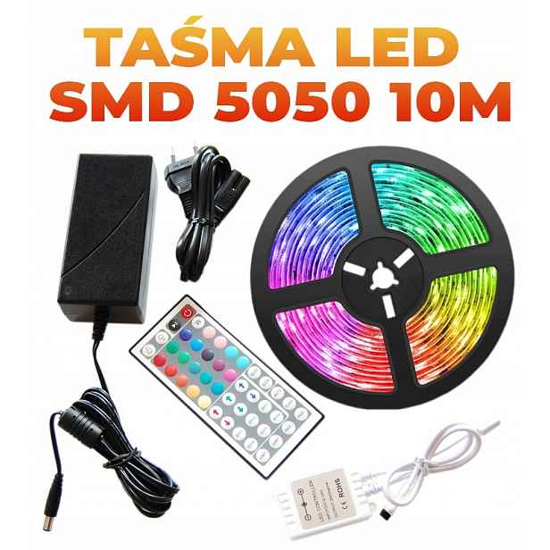 Led páska 5050 voděodolná 10 m velký dálkový ovladač (diy)