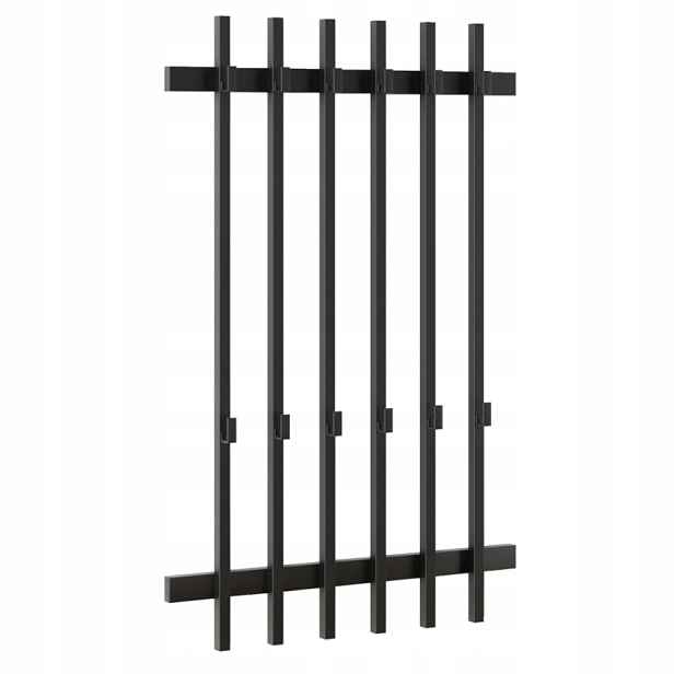 Nástěnný věšák loft černý kovový 65x100 cm na bundy a oblečení