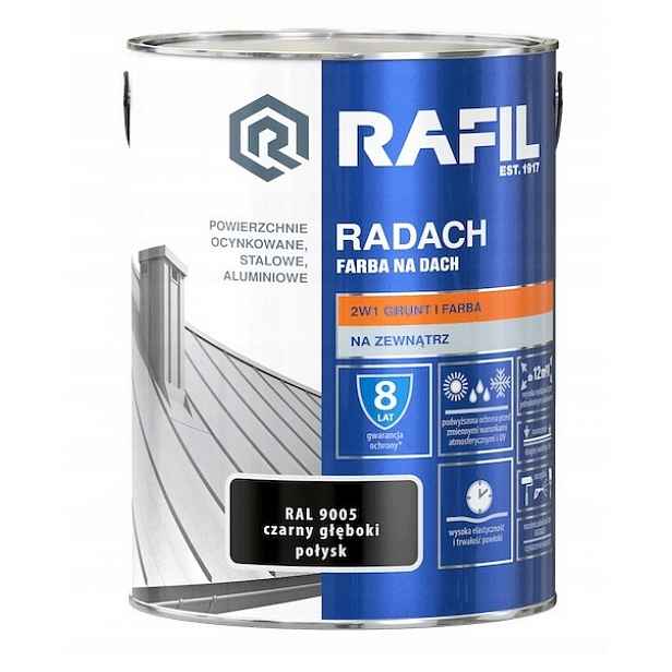 Rafil Radach barva na střechu černý lesk RAL9005 5 L