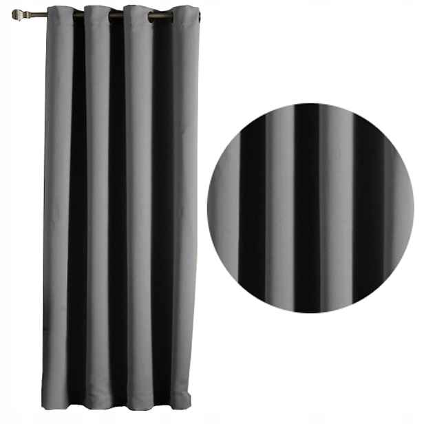 zatemňovací závěs Blackout 145x245 výška, silné záclony, barva Šedá