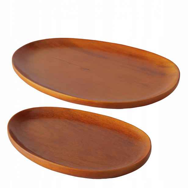 Dřevěný Podnos Oranžový Pro Servírování A Dekoraci Torin 20-29 CM, 2 Ks