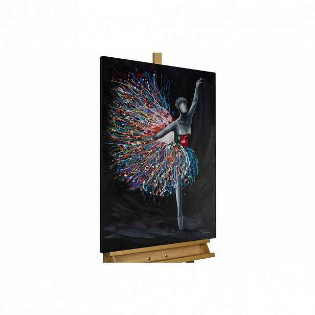 KUNSTLOFT RUČNĚ MALOVANÝ AKRYLOVÝ OBRAZ ČERNÝ, 60/90 CM