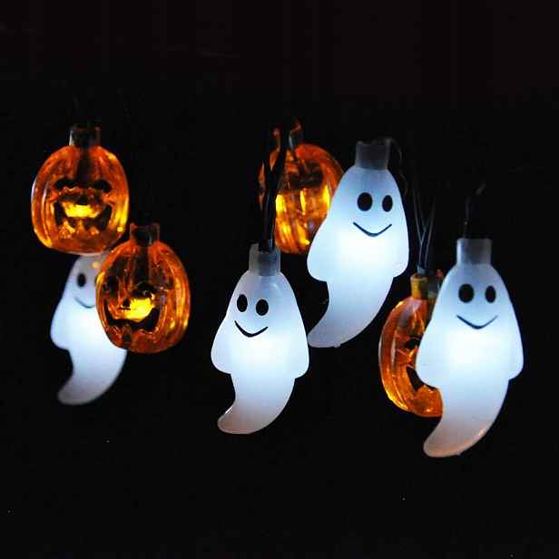 Řetěz světelný na Halloween, 30 Led diod, na baterie