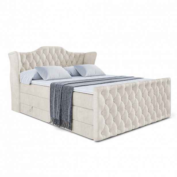 ALTDECOR POSTEL boxspring VILA-Z KING – 200 x 200 – H3/H4 – krémová