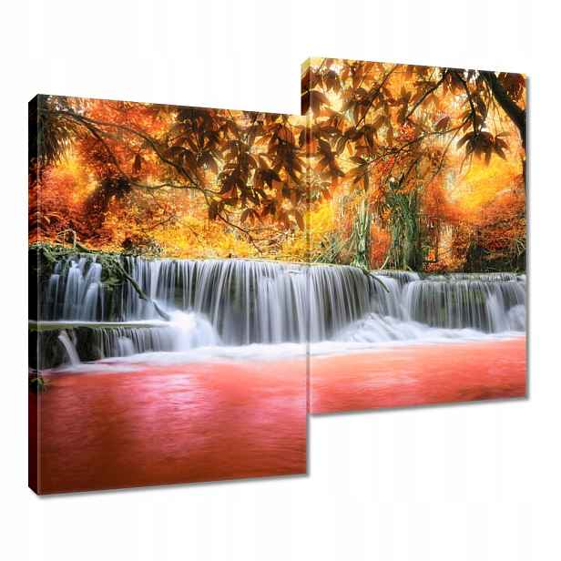 Obraz 80x70 Oranžový vodopád