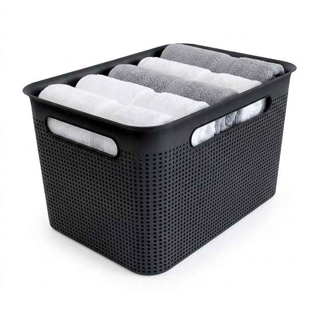Rotho Úložný box s madly BRISEN 16l, 36x26,2x21cm, černý