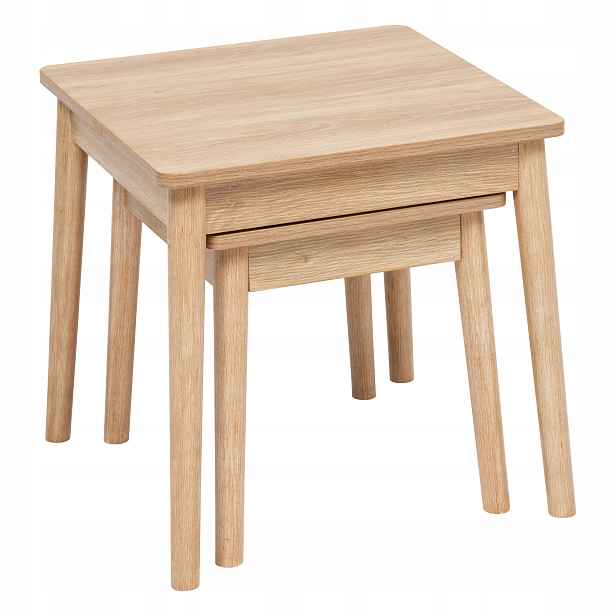 Sada Konferenčních Stolků Mdf 2 Ks 45X45X37 CM Hnědá
