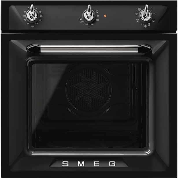Smeg Vestavná horkovzdušná trouba Victoria SF6905, parní čistění, černá SF6905N1