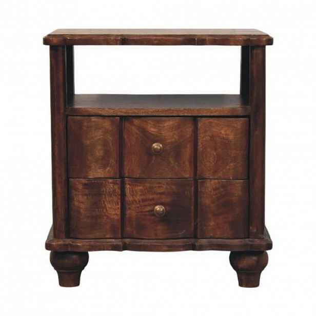 Artisan Furniture KONSOLOVÝ STŮL s povrchem z velvet mocha, 2 zásuvky, tmavě hnědý