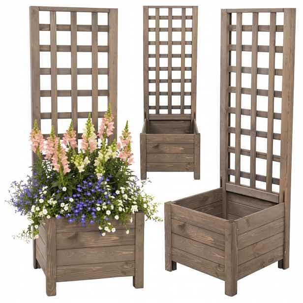Dřevěná zahradní pergola květináč s truhlíkem na květiny 116x40x40 na nohách