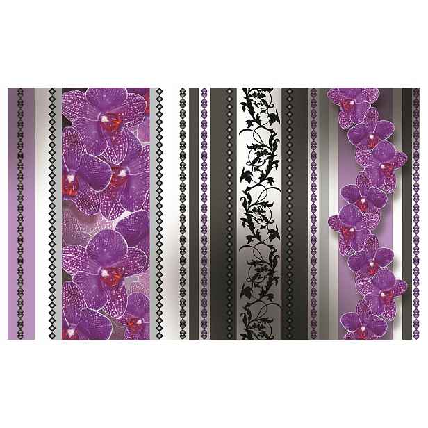 Fototapeta Fialové orchideje Geometrické pruhy na zeď 208x146 lepidlo