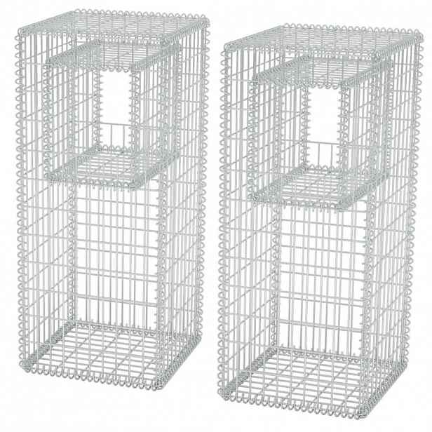 vidaXL Gabionový sloup / truhlík 2 ks ocelový 50 x 50 x 120 cm