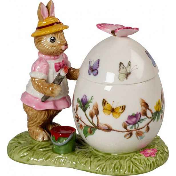 Villeroy & Boch Bunny Tales porcelánová dóza ve tvaru kraslice se zaječicí Annou