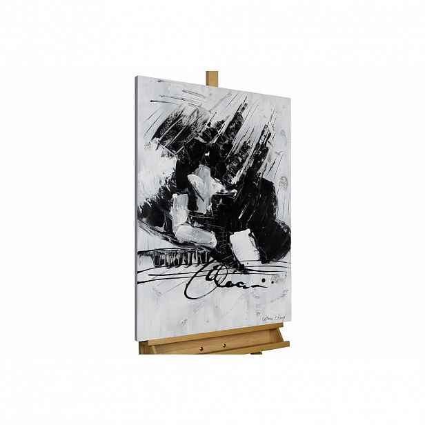 KUNSTLOFT RUČNĚ MALOVANÝ AKRYLOVÝ OBRAZ ČERNÝ, 60/90 CM