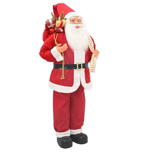 vidaXL Figurka Santa Clause Červená 110 cm Polyester