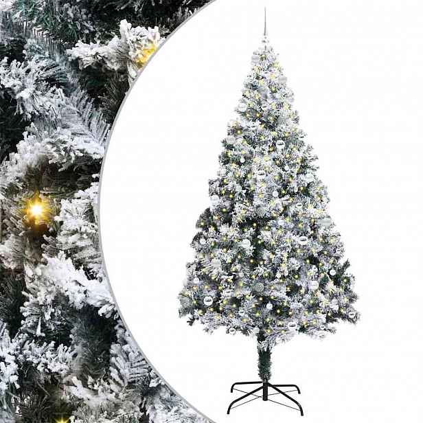 vidaXL Umělý vánoční stromeček Bílá 240 cm PVC, ocel a plast