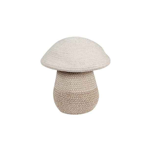 Béžový látkový dětský koš na hračky ø 23x27 cm Mushroom – Lorena Canals