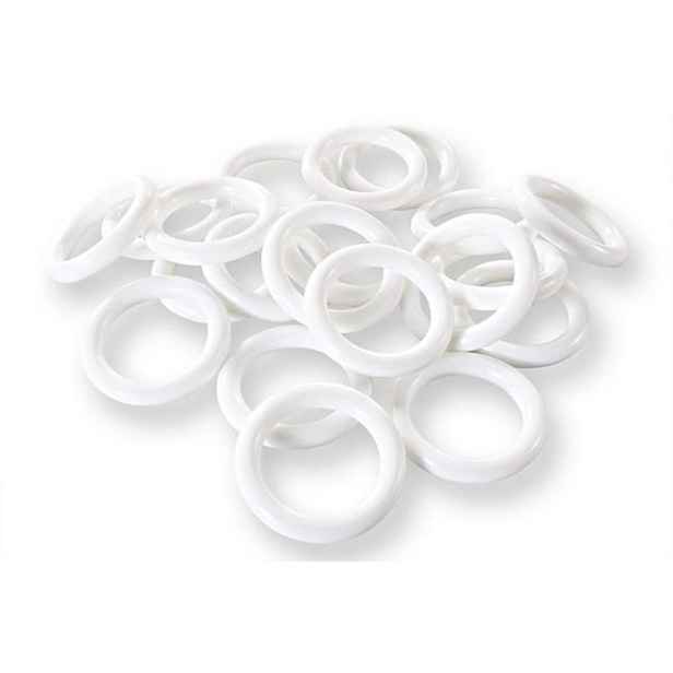 kroužek d42 /20ks/-záclonový, bílý plast