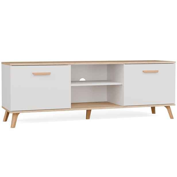 TP Living TV stolek Olympo 150 cm bílý/dub Artisan
